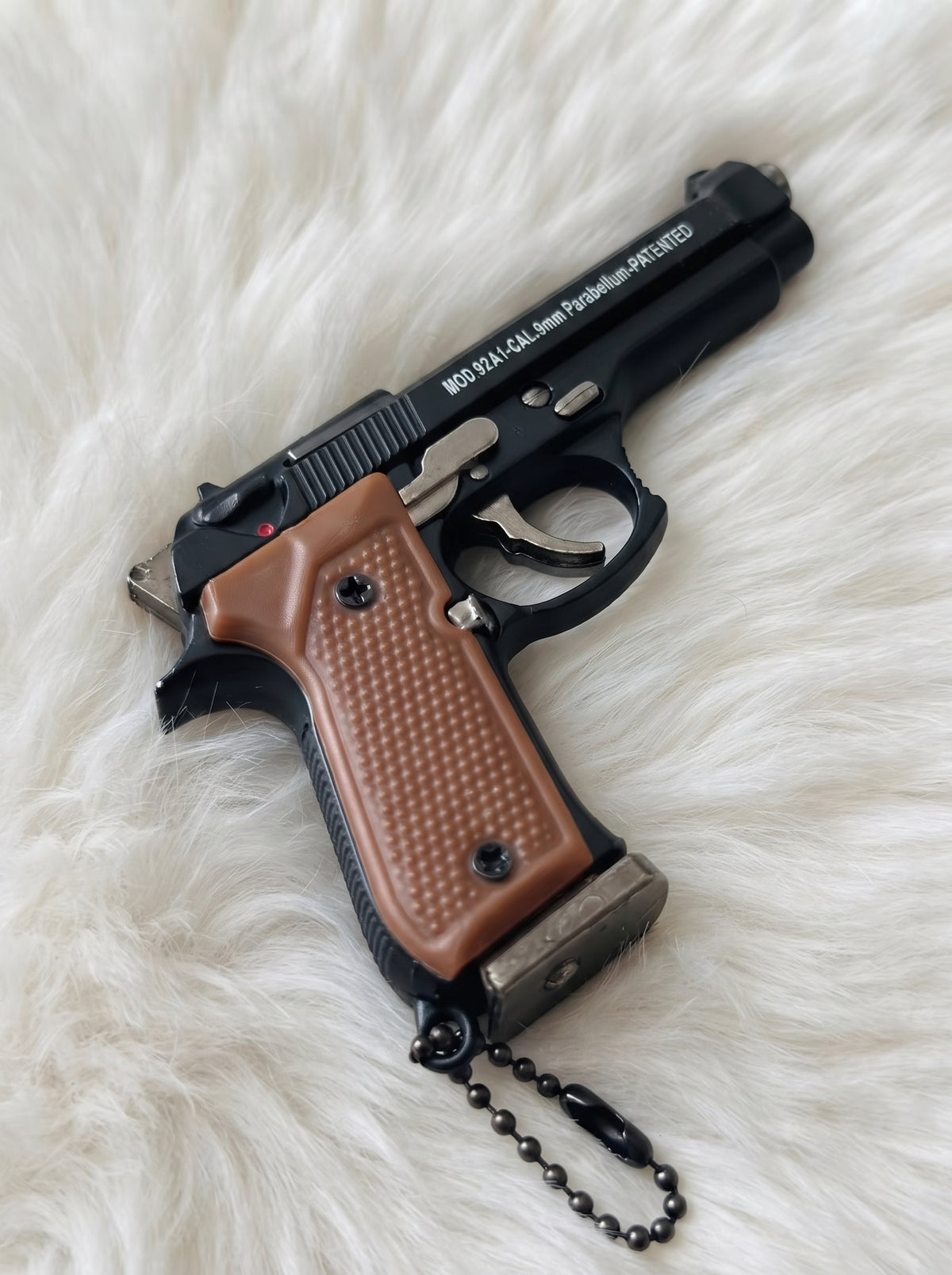 Hidden Mini Vault Pistol Keychain  Gun Metal