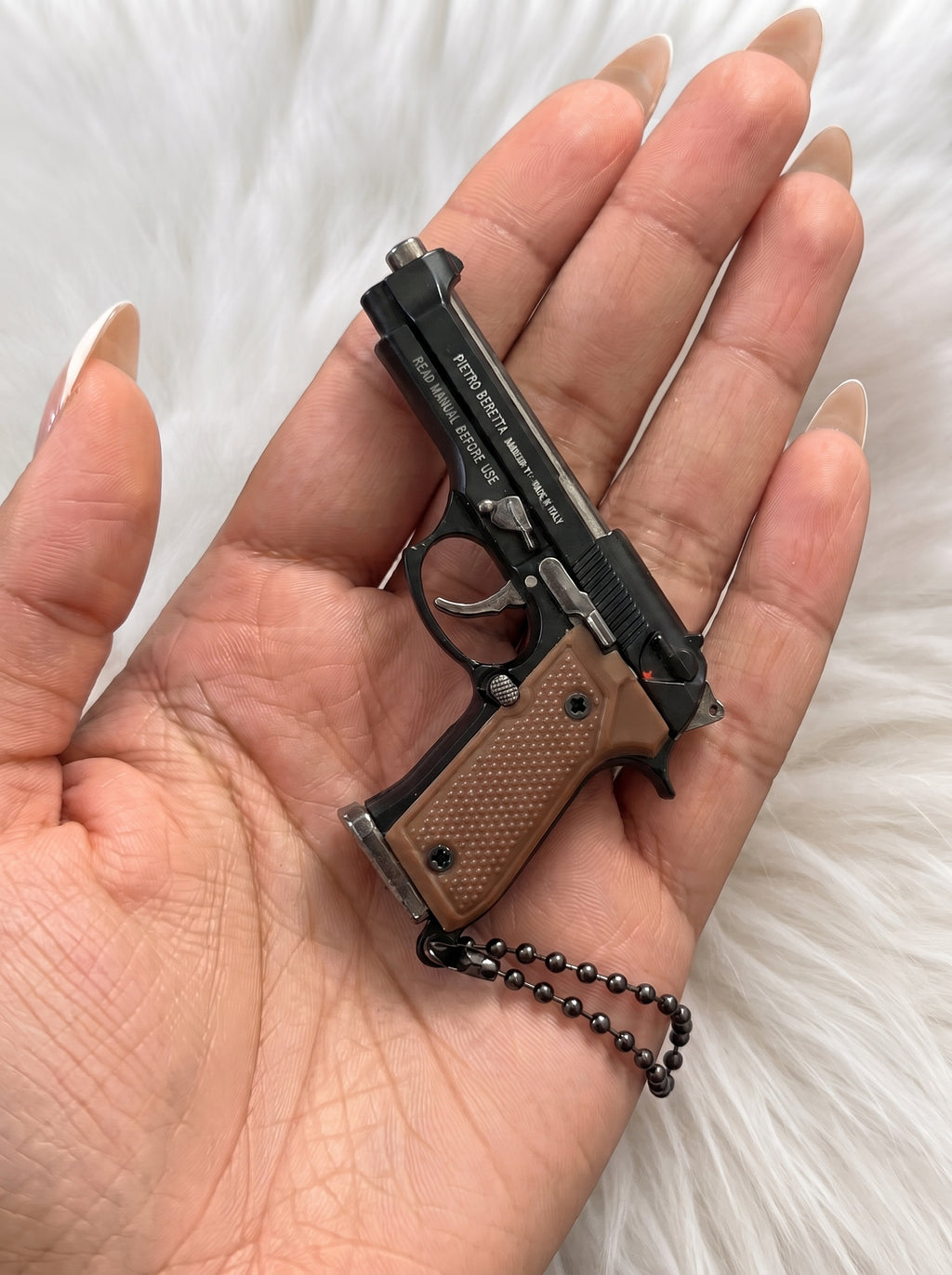 Hidden Mini Vault Pistol Keychain  Gun Metal